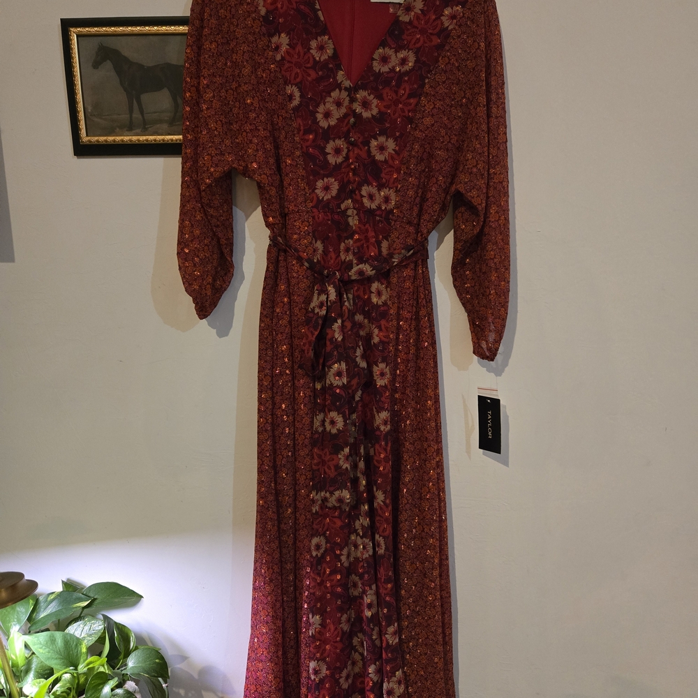 Floral Red Maxi Dress